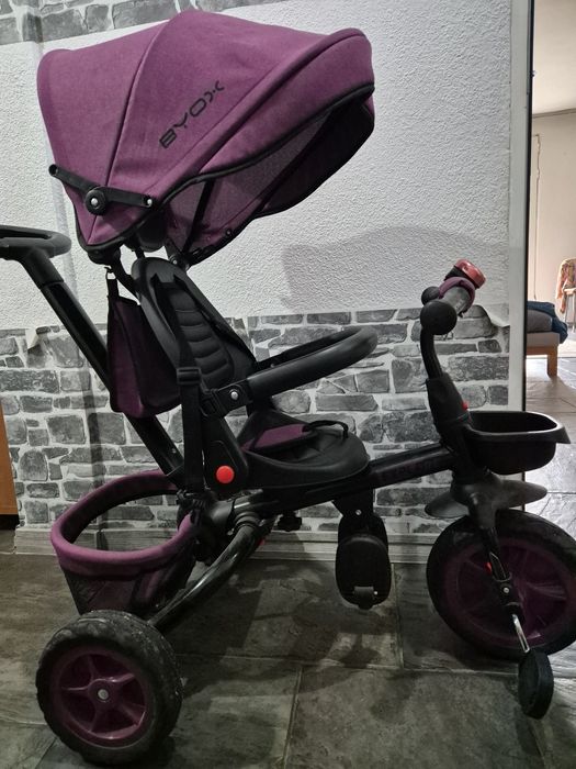 Детска триколка Byox - Explore, със сгъваемо кормило, лилава