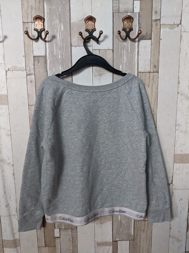 Pulover bluza sweater casual Calvin Klein bumbac gri dama/femei
