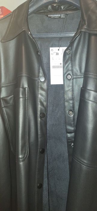 Cămașă piele ecologica Stradivarius,eticheta