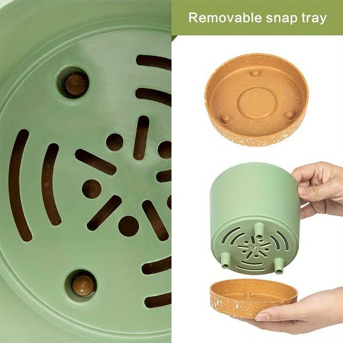 Саксия за растения с подложка имитираща бамбуков дизайн