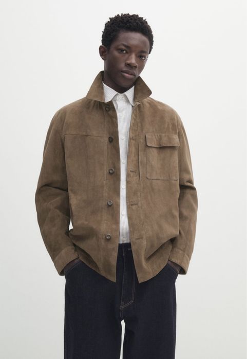Camasa Massimo Dutti din piele intoarsa