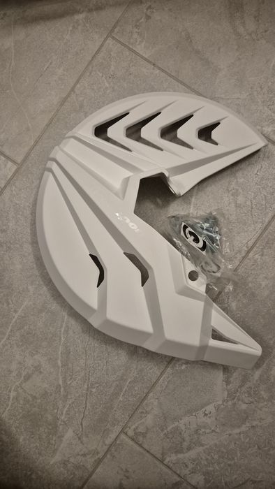 Предпазител за преден спирачен диск Polisport бял