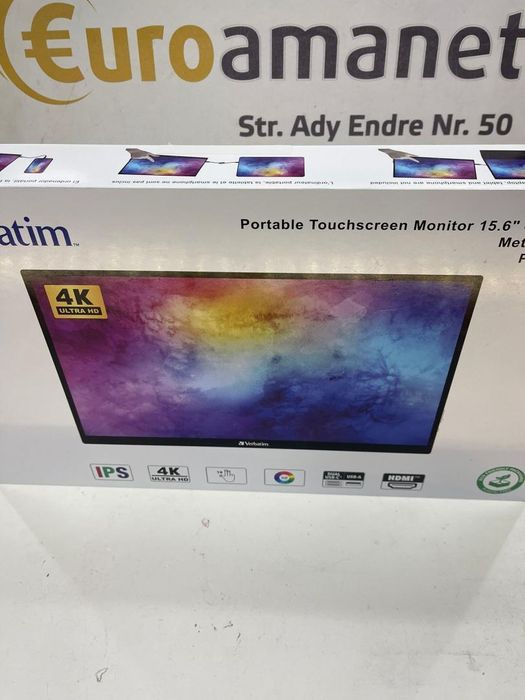Monitor portabil Verbatim PMT-15-4K cu Ecran Tactil 15.6" Ultra -A-