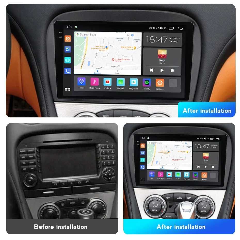 Navigatie Dedicata Mercedes SL R230 (2001-2011),Bluetooth,Wifi,Carplay