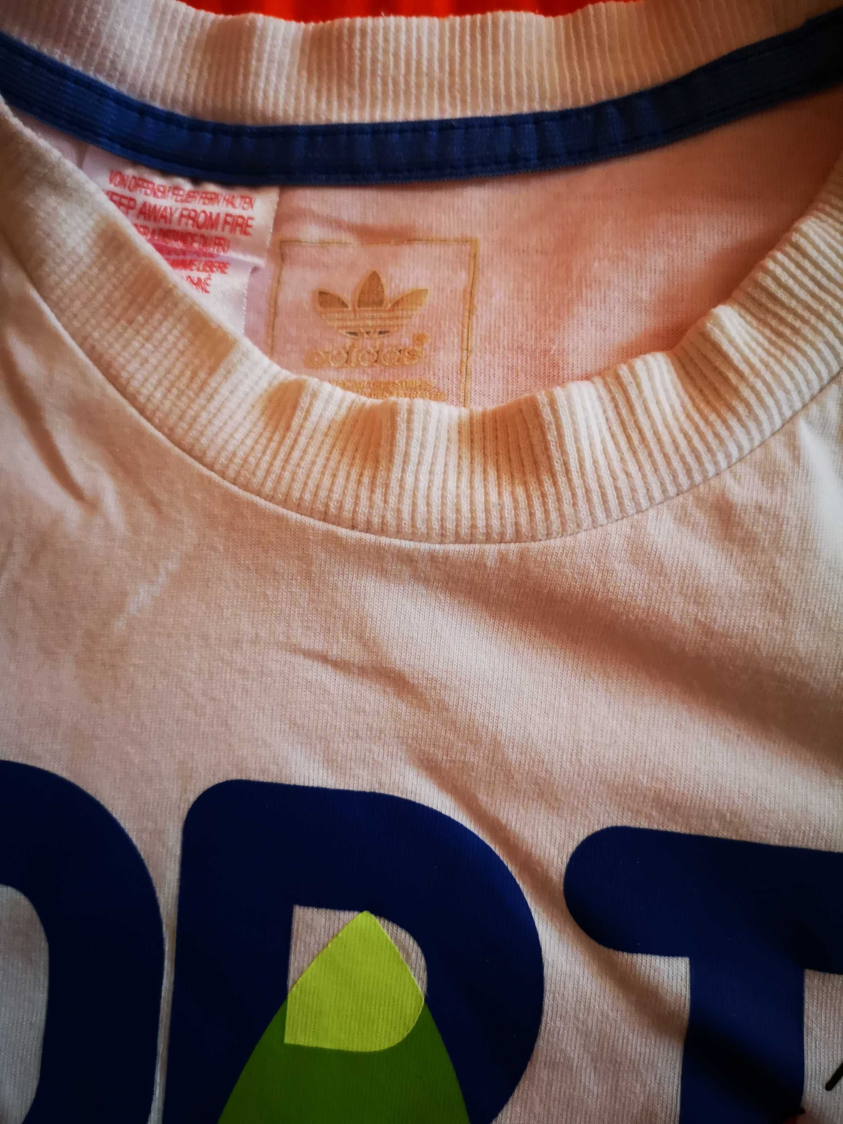 Бяла тениска Adidas за тинейджър