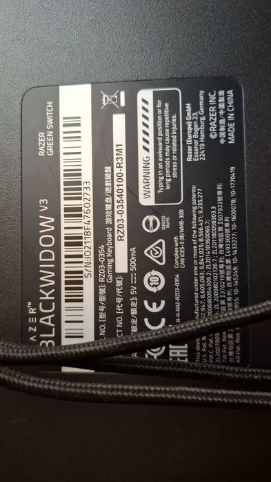 Tastarura gaming mecanica Razer Blackwidow V3