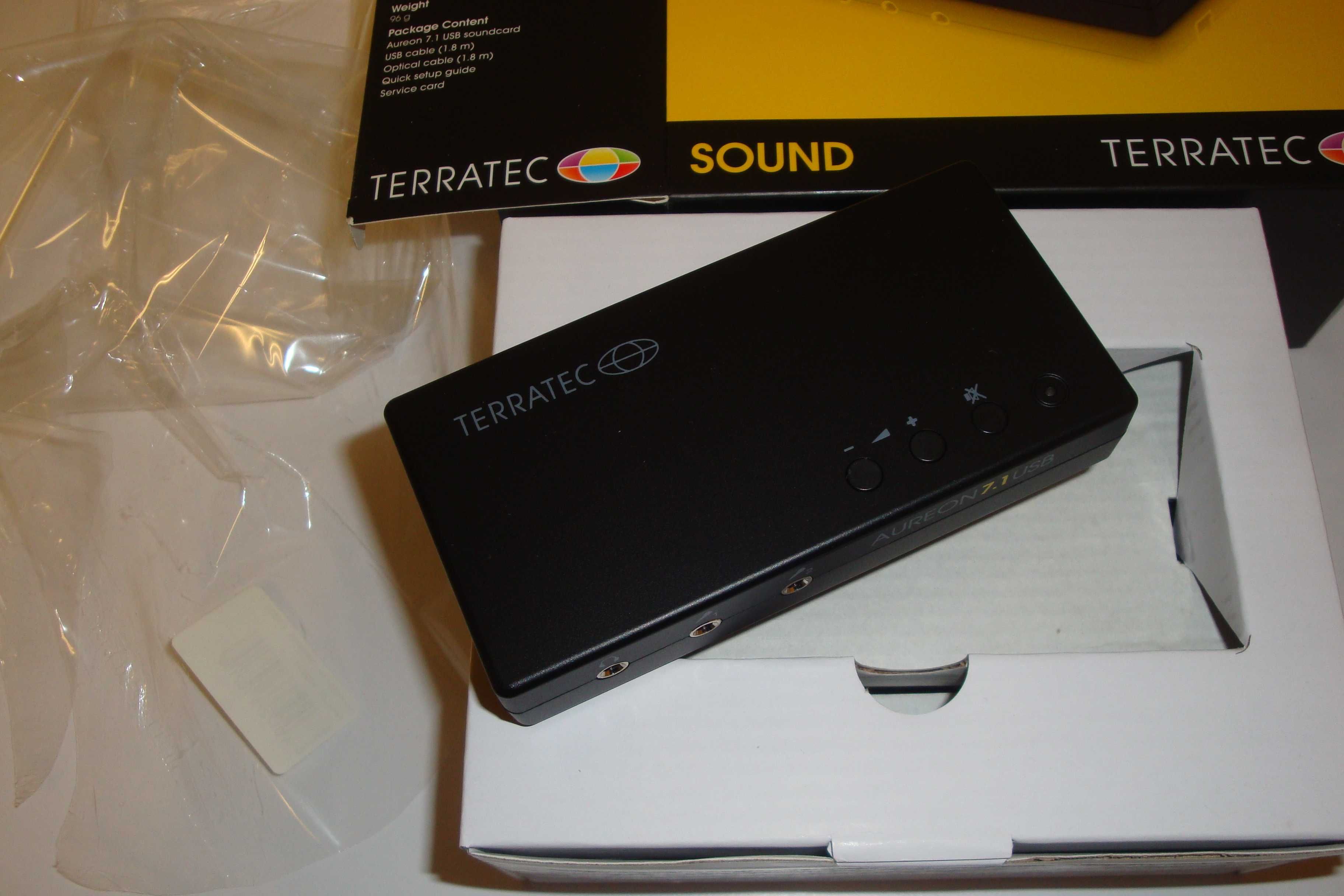 Aureon Terratec sound card usb placa audio externa 7.1 surround optic