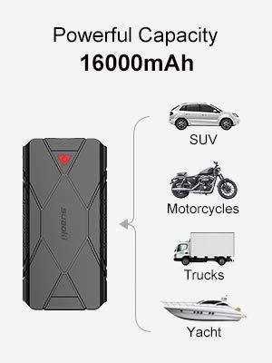 SUAOKI U18 1200A 16000mAh Стартер за автомобил с компресор
