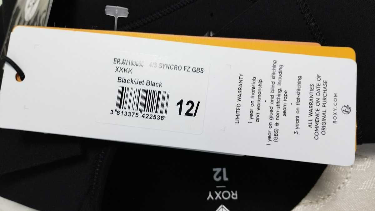 Costum fete neopren wetsuit, Roxy Syncro 4/3 FZ, nou cu etichete.