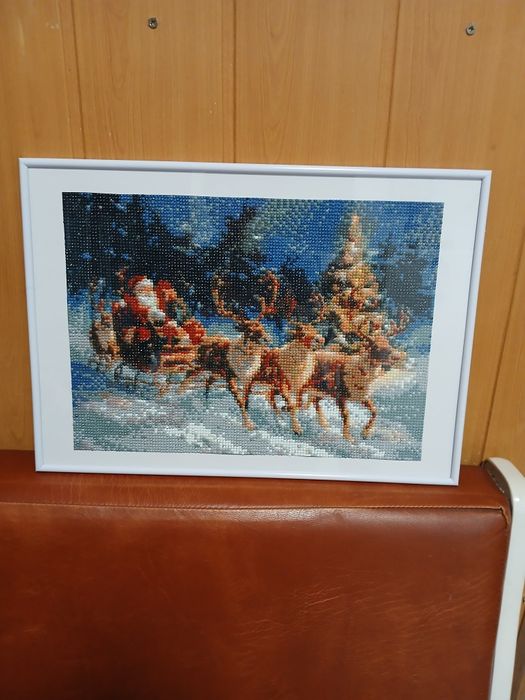 Tablou  înrămat cu diamante  ,30×40cm