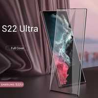 5D ЦЯЛО ЛЕПИЛО Стъклен протектор Samsung Galaxy S22 S21 Ultra Plus +