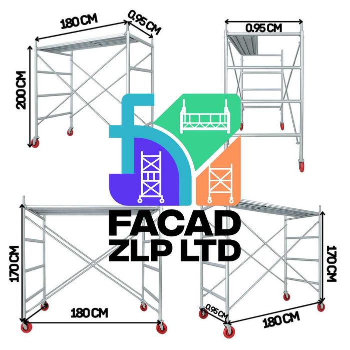 Леса строительные, комплект с настилом, балонами, завод Китай
