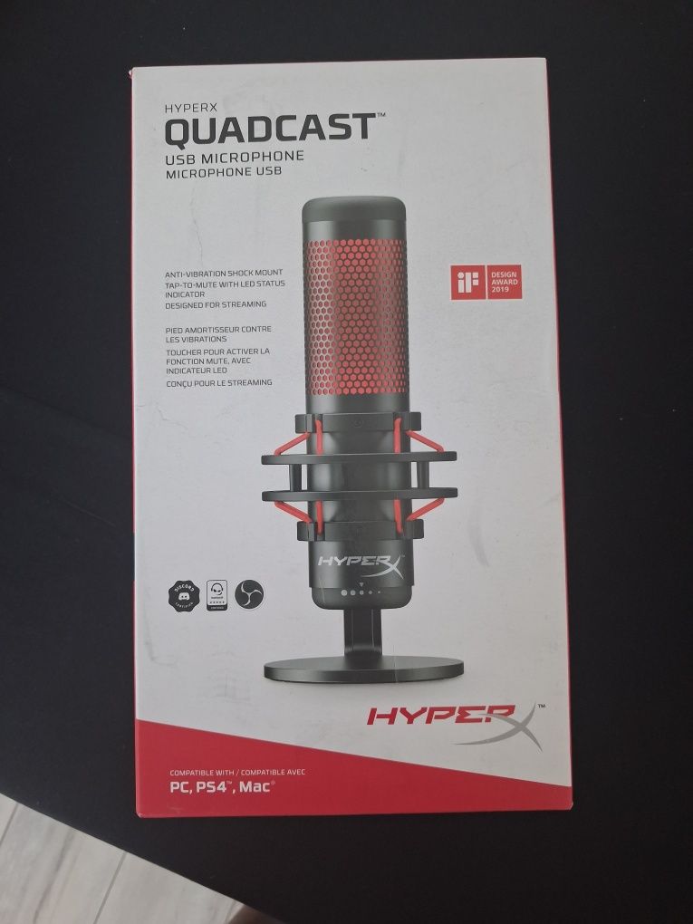 Vând microfon hyperx quadcast bonus suportul
