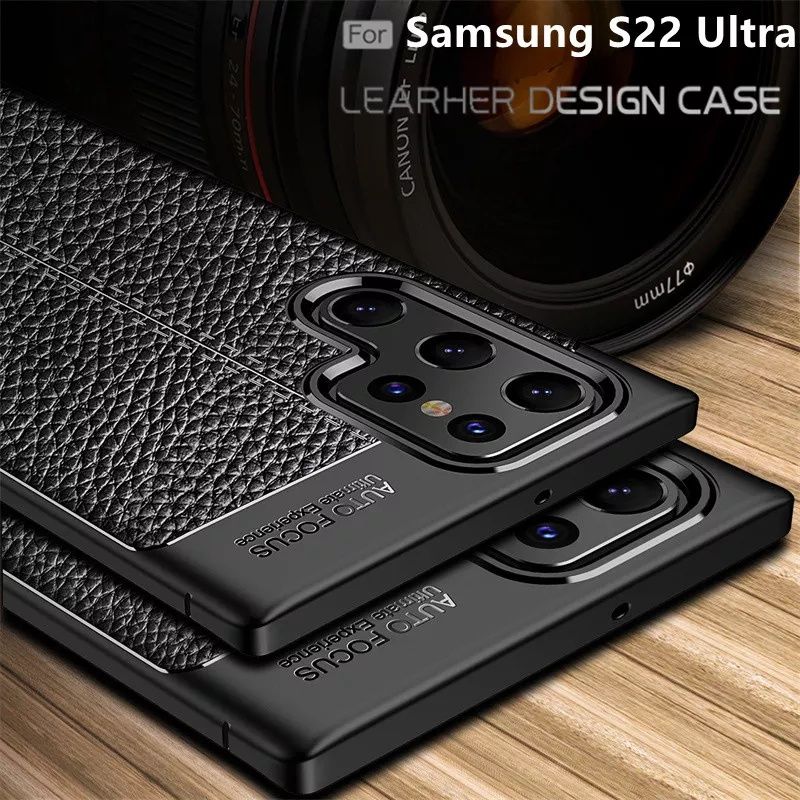 Samsung Galaxy S22 Ultra / S22+ Plus / S22 Лукс кейс гръб кожена шарка