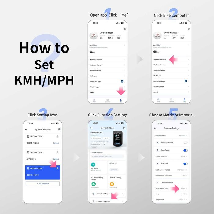 GEOID CC600 Велосипеден/Колоездещ компютър навигация с пренасочване...