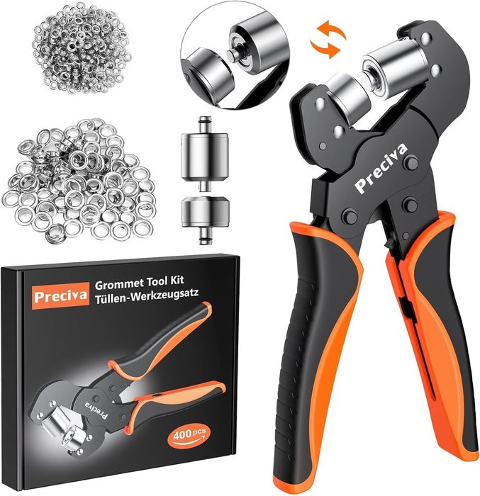 ПРО к-кт клещи за поставяне на капси + 400бр капси за брезенти, тенти