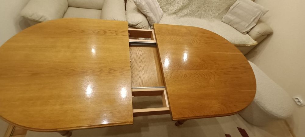 Masa dining extensibila, lemn masiv stejar 90×160 cm