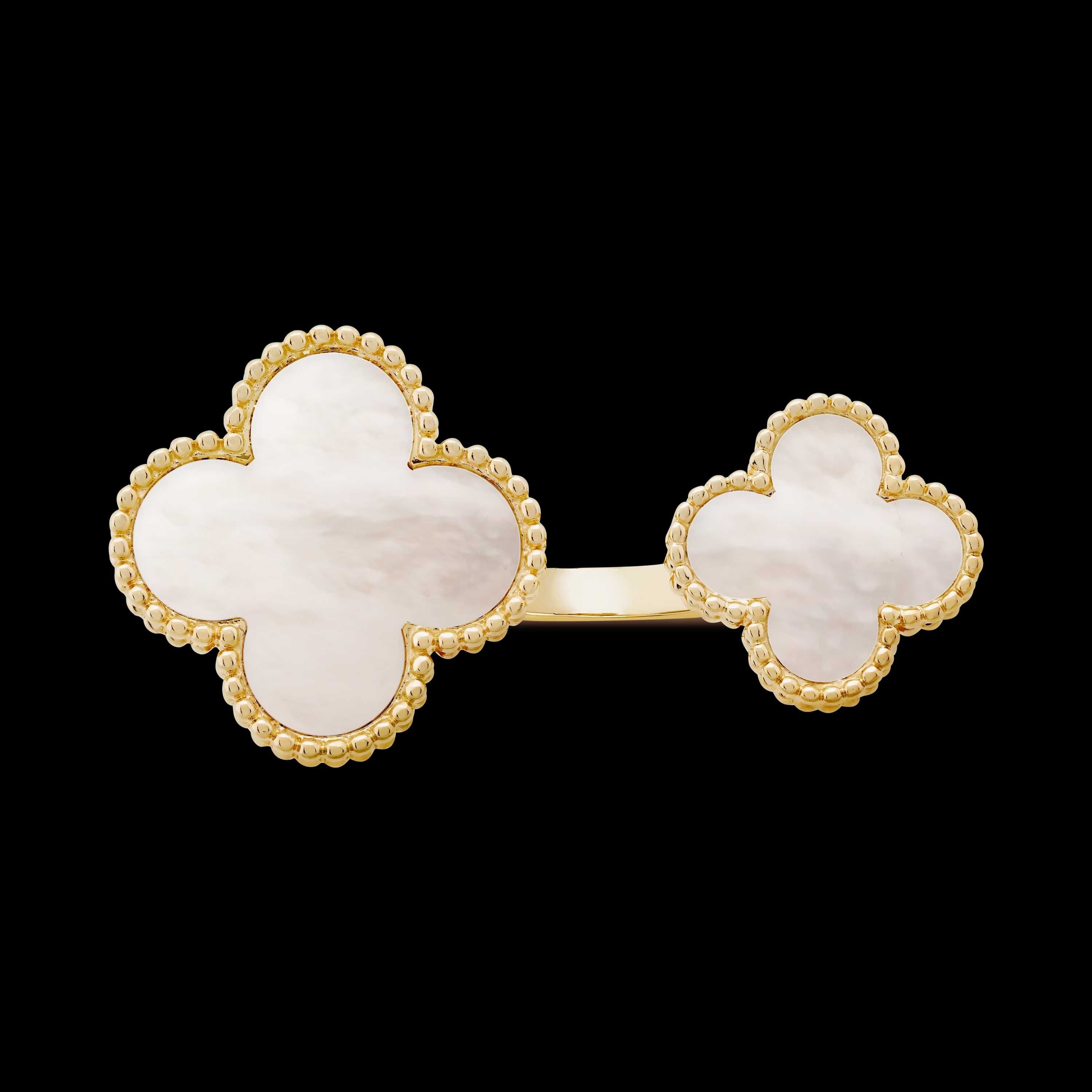 Van Cleef & Arpels VCA Gold Mother Magic Two Clovers Дамски Пръстен