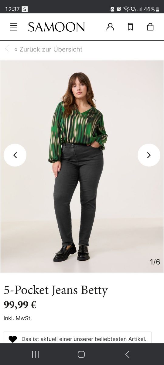 Pantaloni SAMOON, model Betty, mărimea 48DE