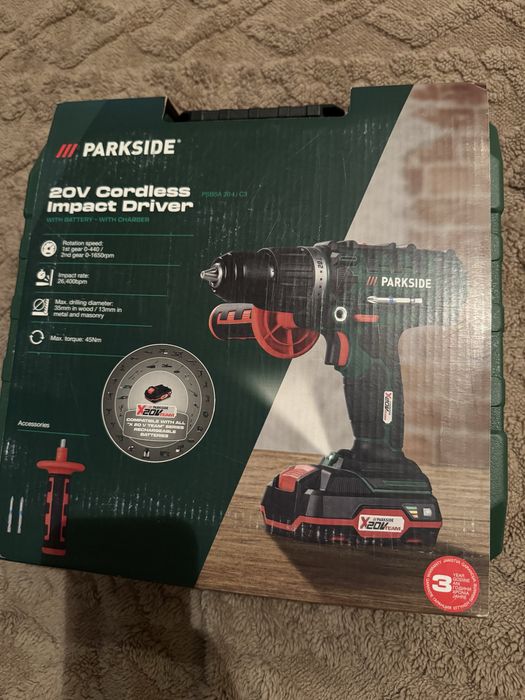 Акумулаторен винтовер Parkside с батерия и зарядно