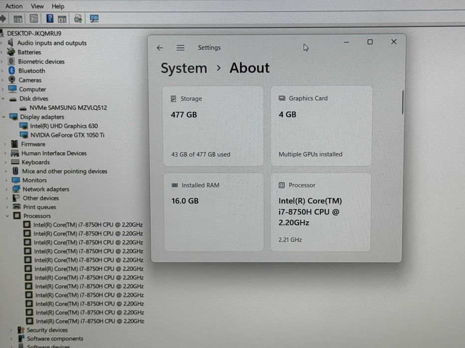 15.6 Dell G5`Core i7-8750H/GTX 1050Ti/16GB RAM/512GB SSD/FHD IPS