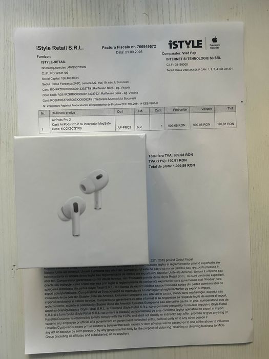 Vand AirPods Pro 2 Originale perfecte pentru cadou