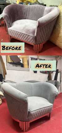 Реставрация мягкой мебели, диваны, стулья, пуфики
