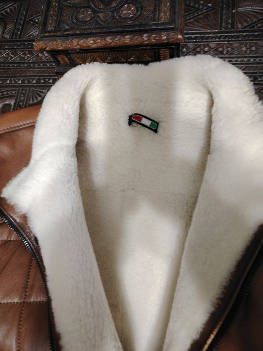 Cojoc  italian,piele  naturala cu blana sintetica,măsură XXL