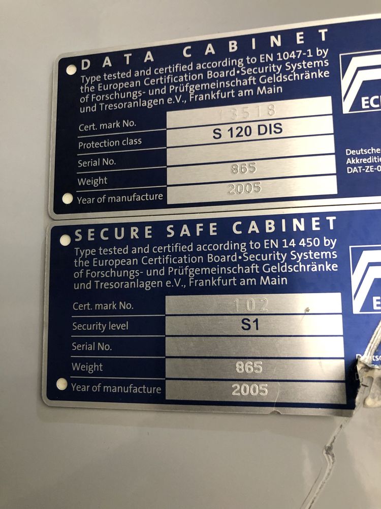 Rosengrens Seif Antifoc cu Sertare S 120 DIS, 850 KG Protecție Clasa A