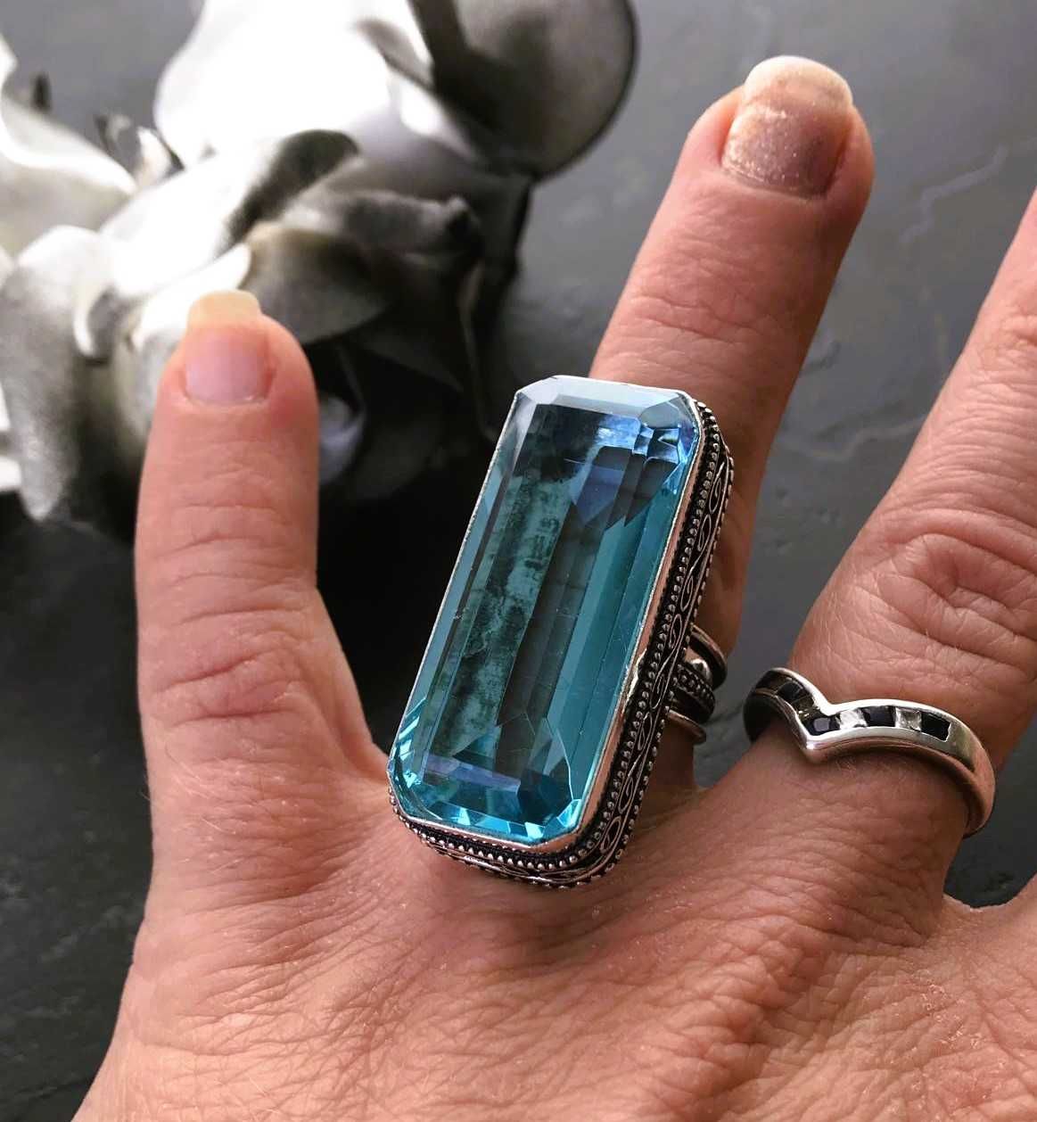 Inel Argint cu Piatra Semipretioasa Topaz Blue F