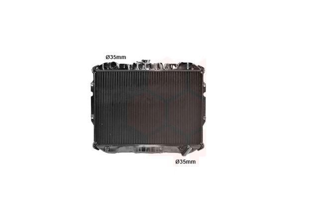 Radiator apa racire motor, Mitsubishi Pajero, 1984-1990 motor 2,3 TD; 2,5 TD; cv manuala, 598x415x43 mm, diametru conducta 35/35