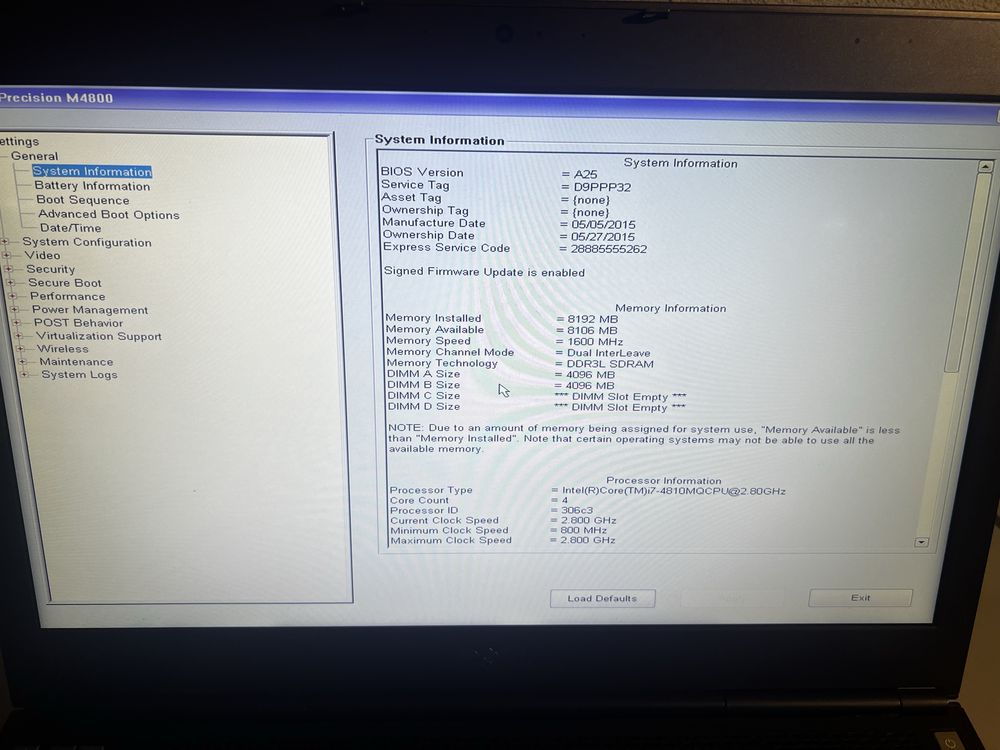 Лаптоп DELL Precision M4800 Intel Core i7-4810