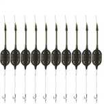 Set 10 monturi method feeder, cu tija long cast