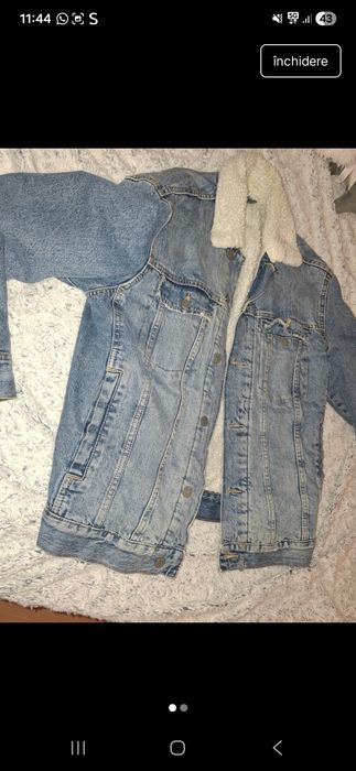 Geaca denim cu blana