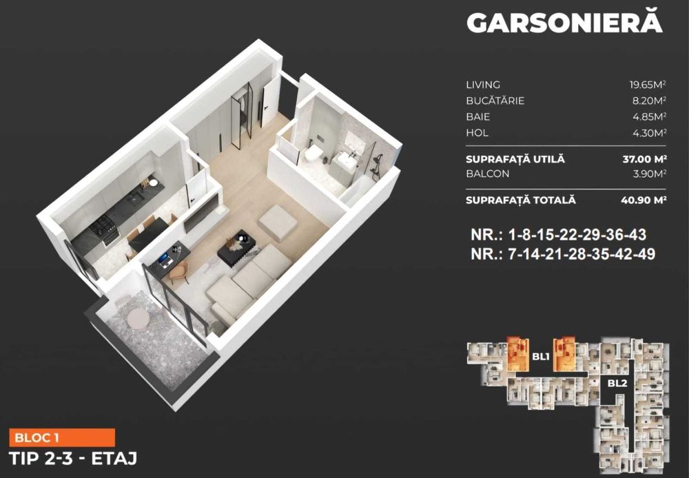 Sky Garden Residence Metrou Berceni – Garsoniera pentru investitie
