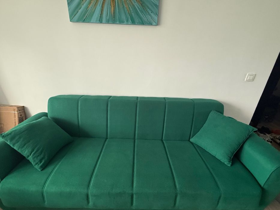 Canapea extensibila 215 cm verde smarald
