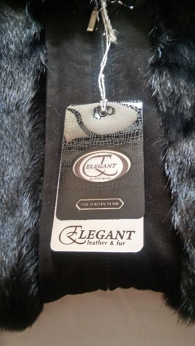 Чисто нов изцяло от ествена кожа - косъм и велур