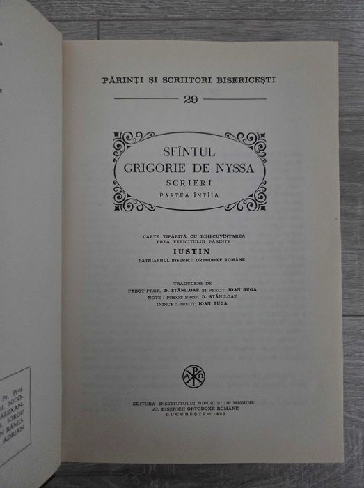 SFANTUL GRIGORIE de NYSSA Scrieri. Partea intaia (PSB 29)
