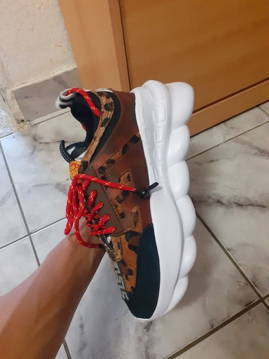 Versace chain reaction leopard print