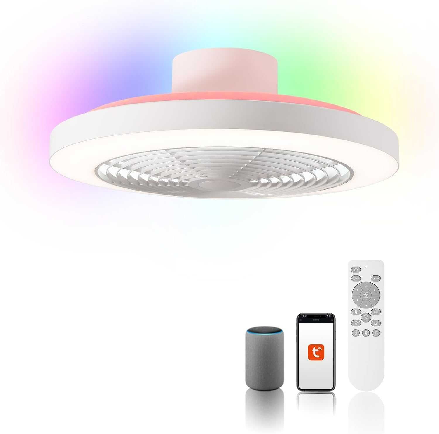 Orison Outshine - Таванен вентилатор със светлини LED-RGB 50 см, бял