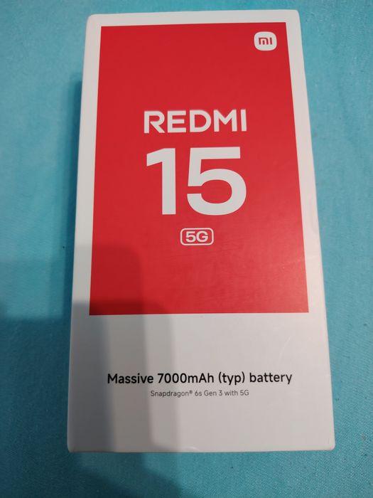 Redmi 15 5g, midnight black, 8gb ram, 256gb stocare, nou, sigilat.