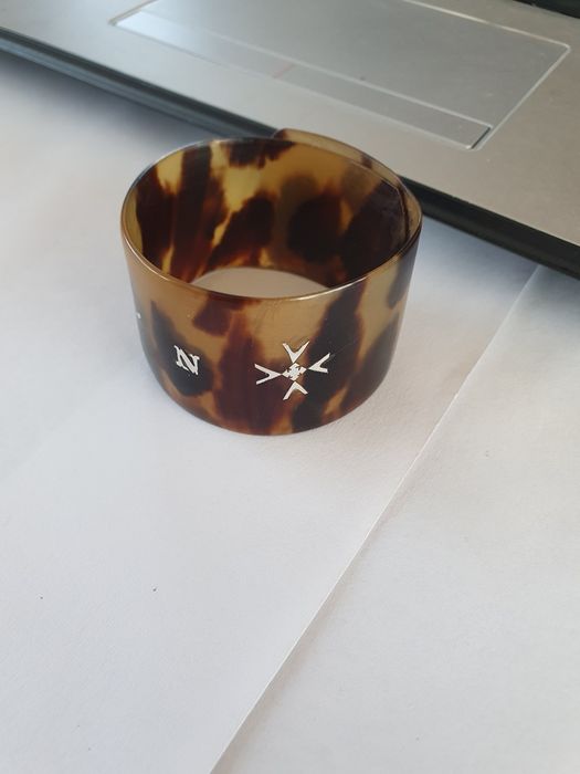 Уникален антикварен пръстен за салфетки от черупка на костенурка