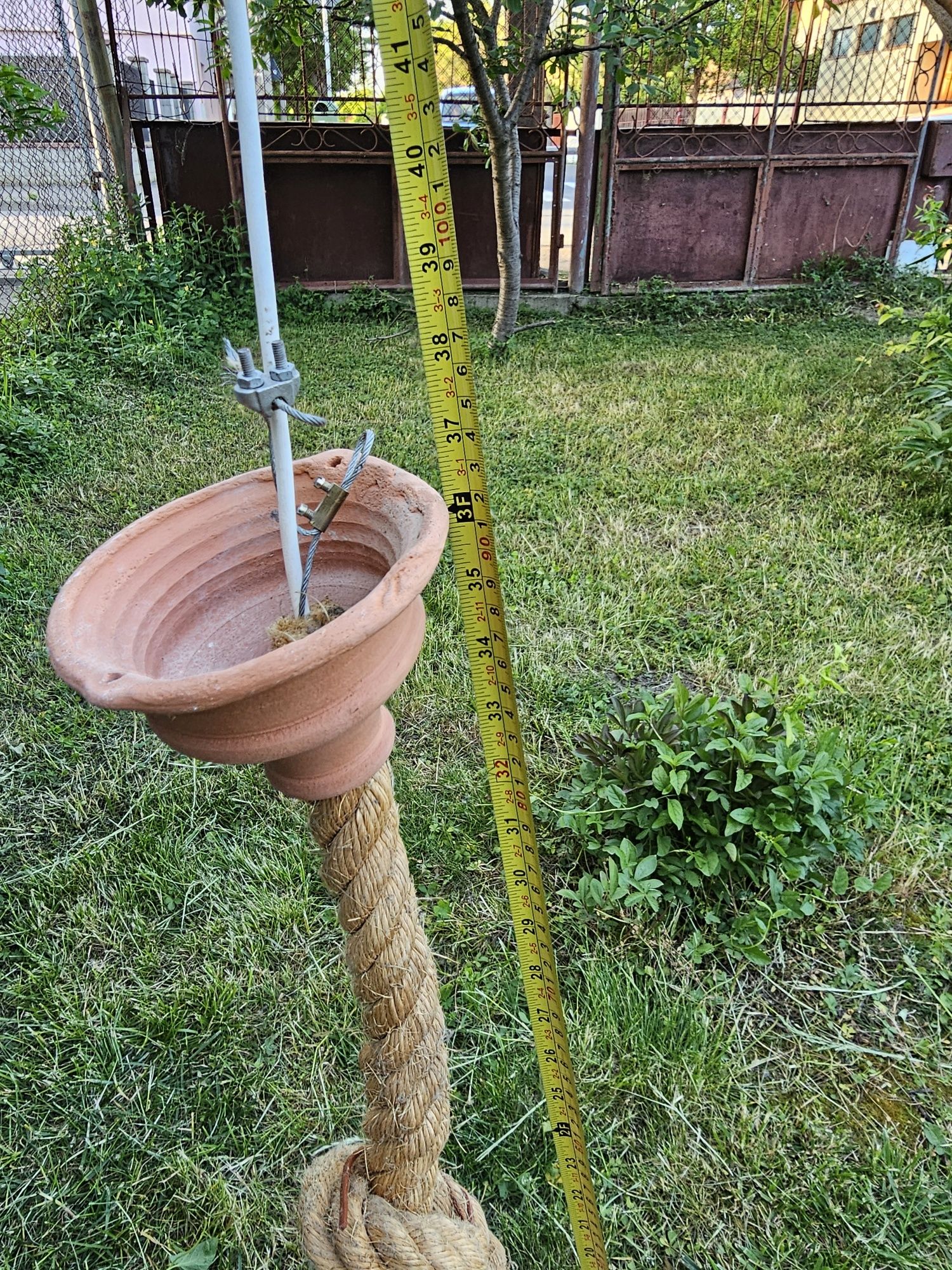 Vând Candelabru,Lustră Unicat ,Lampă Vintage Rustică de Ceramică