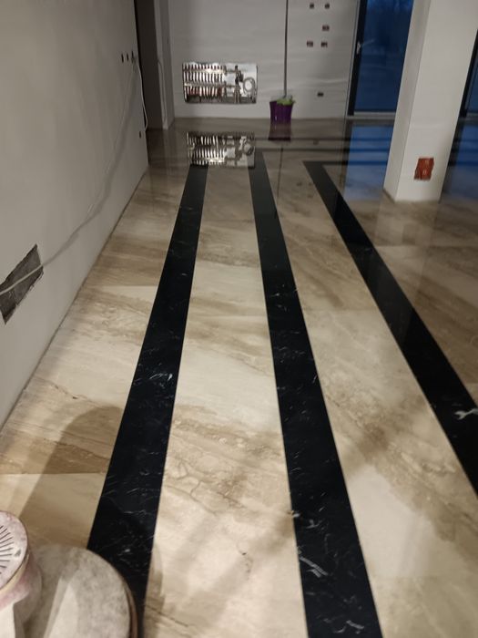 Șlefuit marmură. Mozaic granit și beton