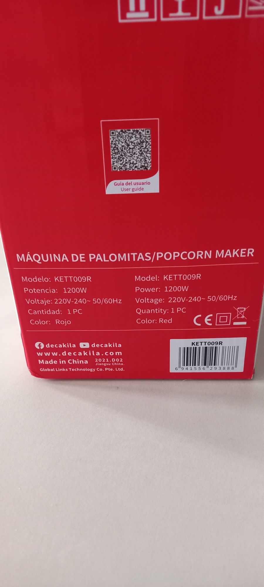 Aparat de popcorn Decakila KETT009R,roșu