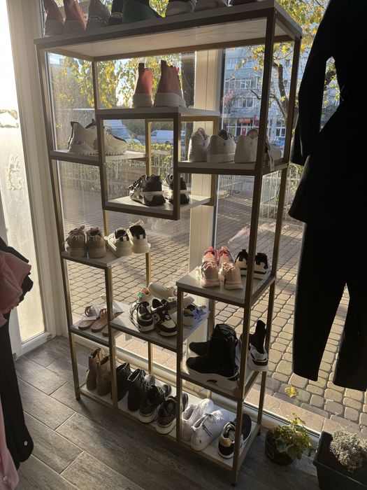 Raft Metalic, Aur-Alb, 90x34x182 Cm