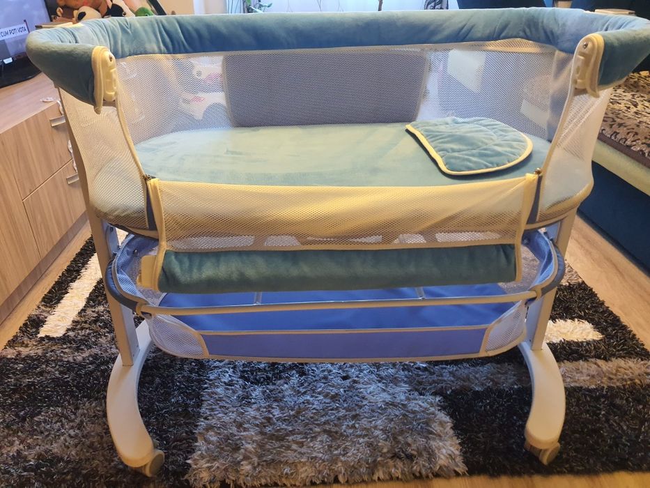 Pătuț cosleeper albastru