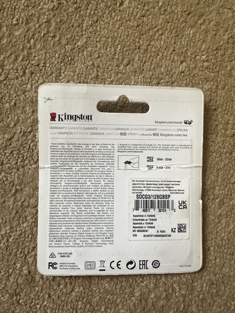 Карта памяти microSD Kingston Canvas Go! Plus 128GB
