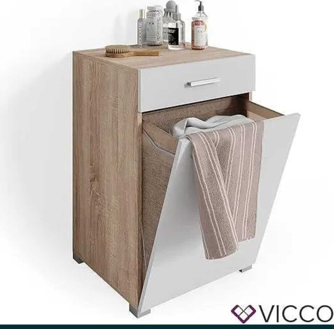 Шкаф за баня Vico linen с вграден кош за пране