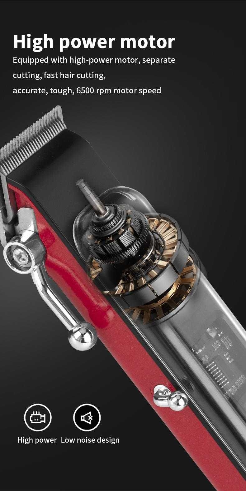 Профессиональная машинка для стрижки волос и бритья 2600мач Barber